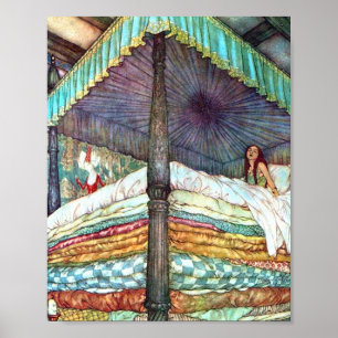 Princess and Pea Print - Fairy Tale Hans Ander Poster