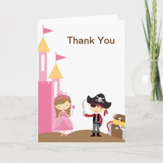 Princess and Pirat Note Card Tack Kort