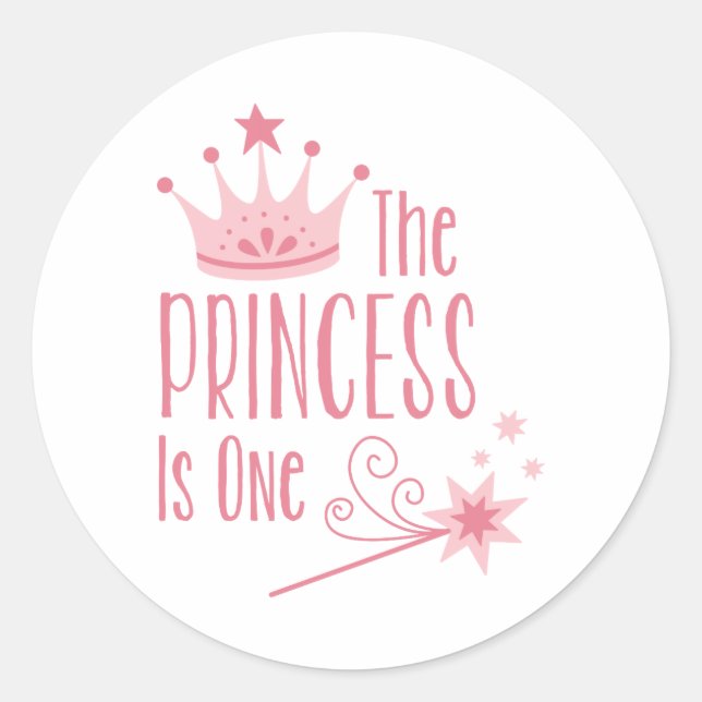 Princess är ett runt klistermärke (Framsida)