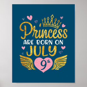 Princess är född den 9 juli Grattis på födelsedage Poster