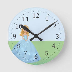 Princess Art Wall Clock Personlig Rund Klocka