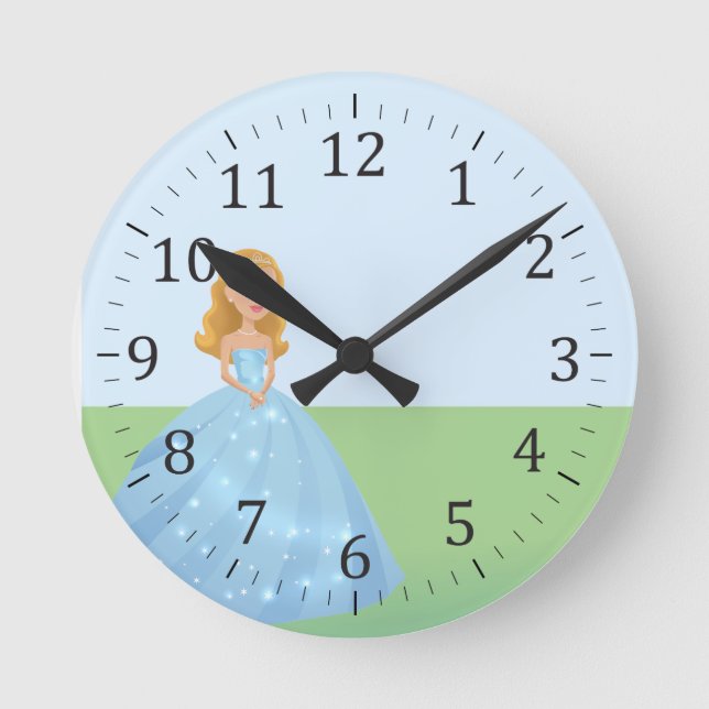 Princess Art Wall Clock Personlig Rund Klocka (Framsida)