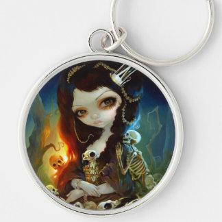 "Princess av ben" Keychain Rund Silverfärgad Nyckelring