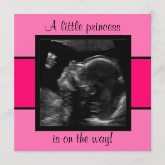 Princess Baby Customized Ultrasound Photo Template Inbjudningar