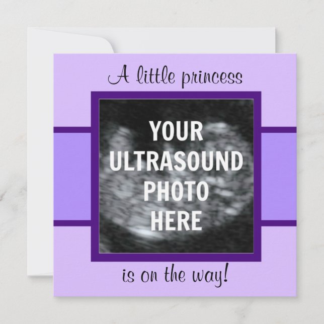 Princess Baby Customized Ultrasound Photo Template Inbjudningar (Framsida)