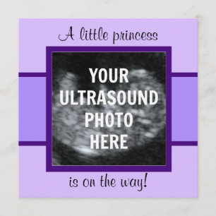 Princess Baby Customized Ultrasound Photo Template Inbjudningar