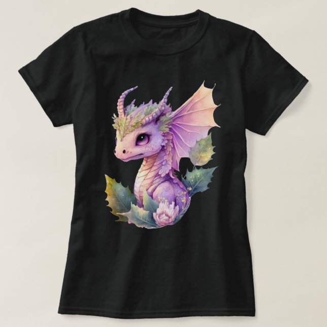 Princess Baby Dragon med Horns Graphic T Shirt (Design framsida)