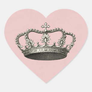 Princess Baby Shower Favor Stickers Hjärtformat Klistermärke