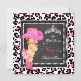Princess Baby Shower Girl Cowgirl Blonde Inbjudningar
