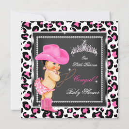 Princess Baby Shower Girl Cowgirl Brunette Inbjudningar