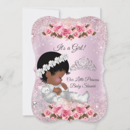 Princess Baby Shower Girl Rosa ros etniskt Inbjudningar