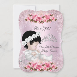 Princess Baby Shower Girl Rosa ros Inbjudningar