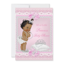 Princess Baby Shower Girl Rosa Tiara Heart Ethnic