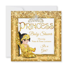 Princess Baby Shower Guld High Heel Glitter Medium