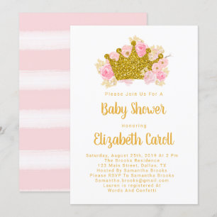 Princess Baby Shower-inbjudan, Flicka Shower Inbjudningar