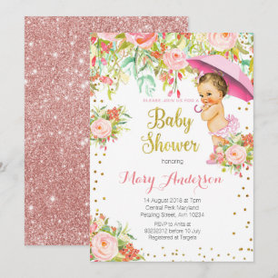 Princess Baby Shower Inbjudan Girl