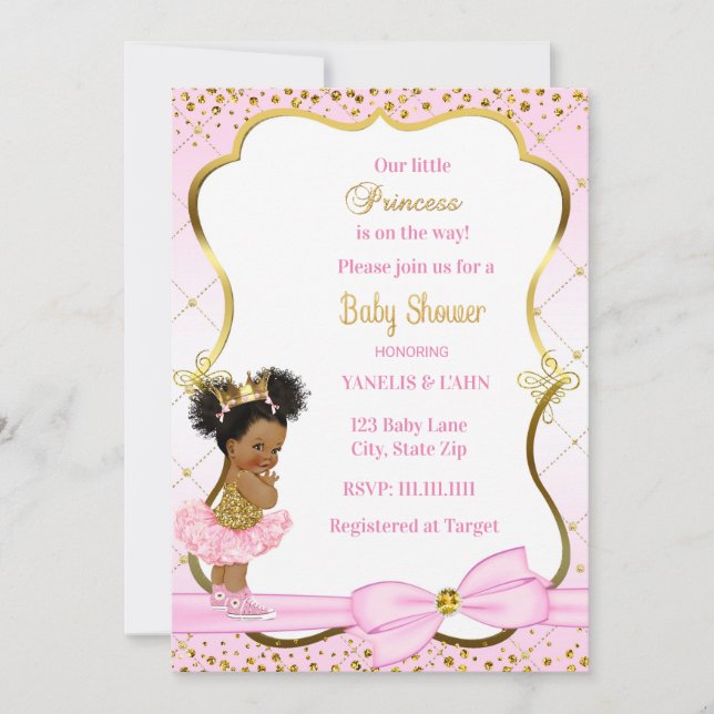 Princess Baby Shower-inbjudan Inbjudningar (Framsida)