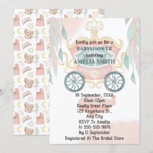 Princess Baby Shower Inbjudningar