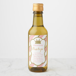 Princess Baby Shower Mini Vin Flaska-etiketter Vinetikett