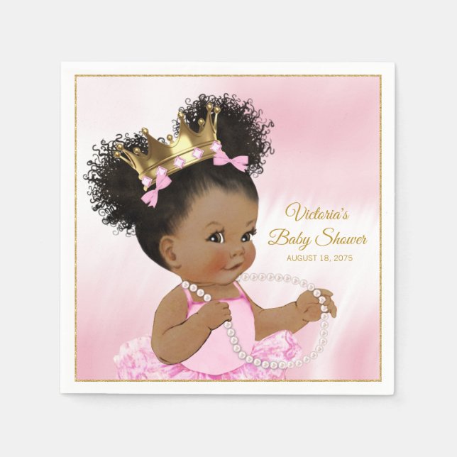 Princess Baby Shower Papper Napkins Pappersservett (Framsidan)