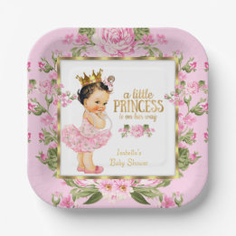 Princess Baby Shower Rosa Guld Ro Blommigt