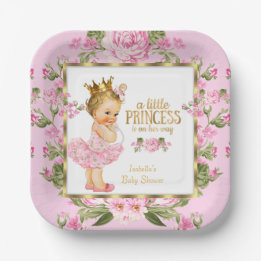 Princess Baby Shower Rosa Guld Ro Blommigt Blonde