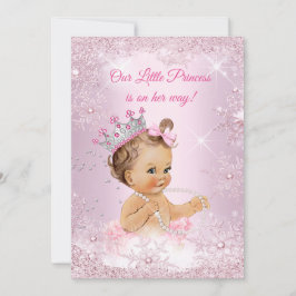 Princess Baby Shower Rosa Snowflake Winter Inbjudningar