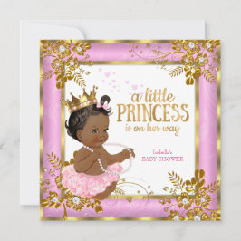 Princess Baby Shower Rosa Tutu Blommigt Ethnic Inbjudningar