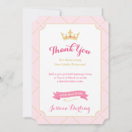 Princess Baby Shower Tack Cards | Rosa Girl Kort