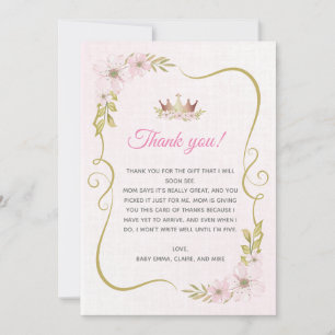 Princess Baby Shower Tack-kort Tack Kort