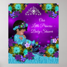 Princess Baby Shower Teal Blue Lila Girl 2