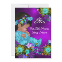Princess Baby Shower Teal Blue Lila Girl Ethnic
