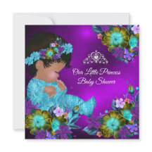 Princess Baby Shower Teal Blue Lila Girl Ethnic