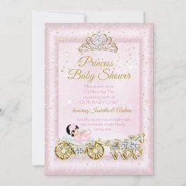 Princess Baby Shower Tiara Rosa Carriage Inbjudningar