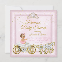 Princess Baby Shower Tiara Rosa Carriage Inbjudningar