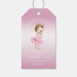 Princess Ballerina Baby Shower Personlig Rosa Presentetikett