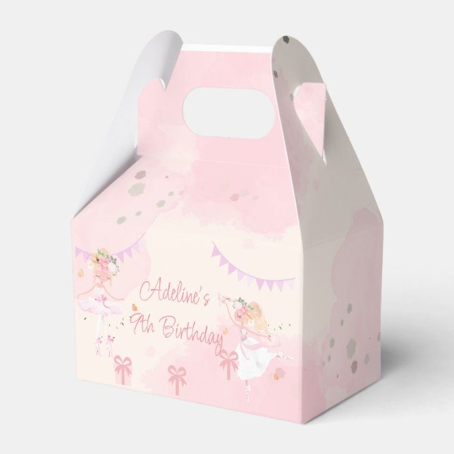 Princess Ballerina Birthday Favor Box Presentaskar (Framsidan Sidan)