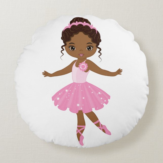 Princess Ballerina Rund Kudde (Framsidan)