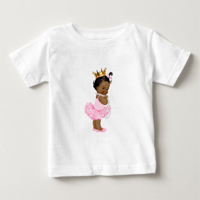 Princess Ballerina Tutu Pearls Ethnic Flicka T-shirt (Framsida)