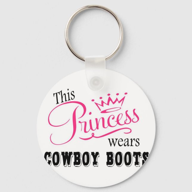 Princess bär CowboyBoots Nyckelring (Framsida)