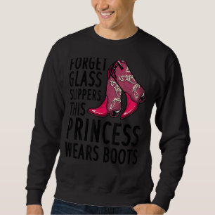 Princess Bära Boots Cowgirl Land Western Girl Lång Ärmad Tröja