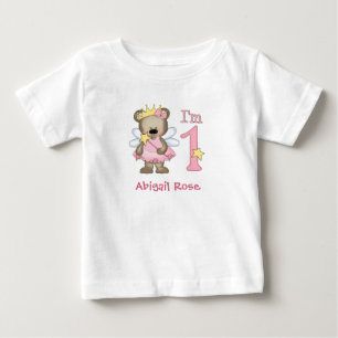 Princess Bear 1:a födelsedagen Baby T-Shirt