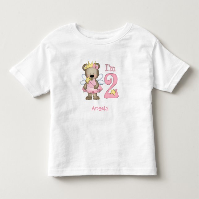 Princess Bear 2:a födelsedagen Småbarn T-shirt (Framsida)
