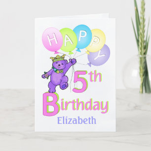 Princess Bear, 5:e födelsedagen, eget namn Kort