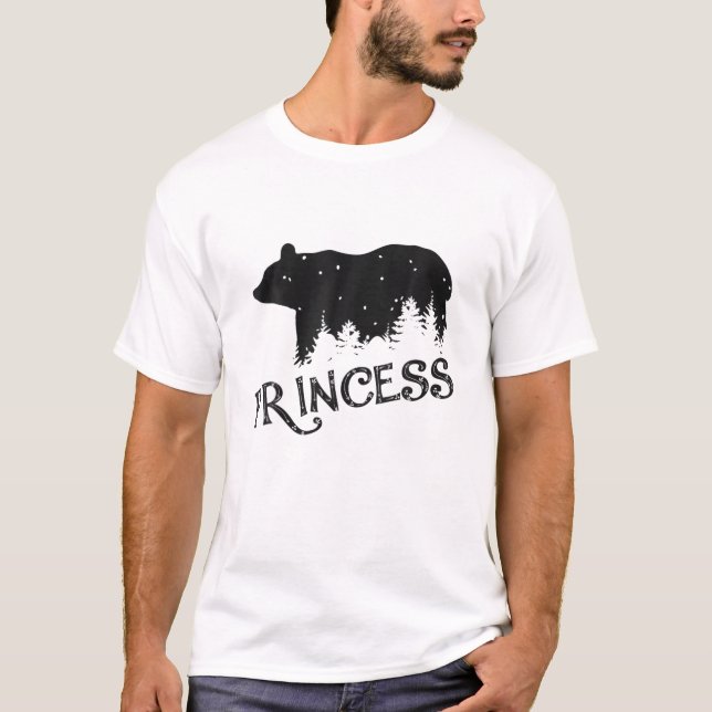 Princess Bear Gift Mor och Fars dag T Shirt (Framsida)