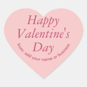 Princess Beauty Rosa Heart Valentines Sticker Hjärtformat Klistermärke