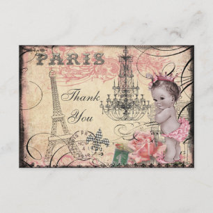 Princess Behandla som ett barn Eiffel Stå hög & Tack Kort