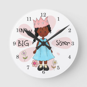 Princess Big Sister African Rund Klocka