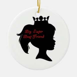 Princess Big Sister Best Friend Julgransprydnad Keramik