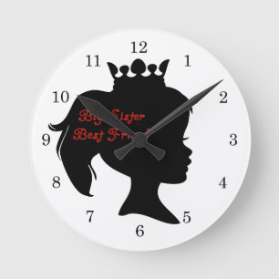 Princess Big Sister Best Friend Rund Klocka